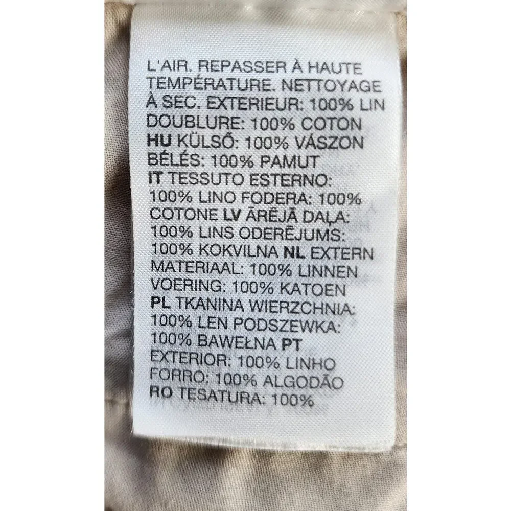 & Other Stories Shorts Womens EUR 34 Beige Linen Pleated Chino High Rise - Picture 11 of 16